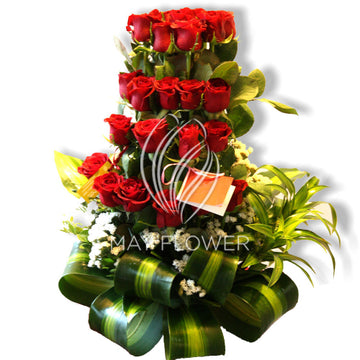 Red Rose Step Arrangement